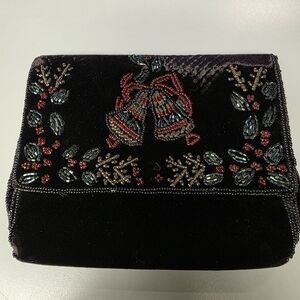 Embellished Black Velvet Clutch